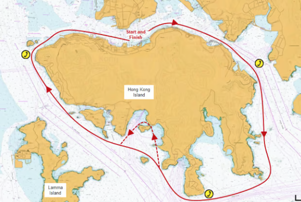 Map of the Around the Island Race course